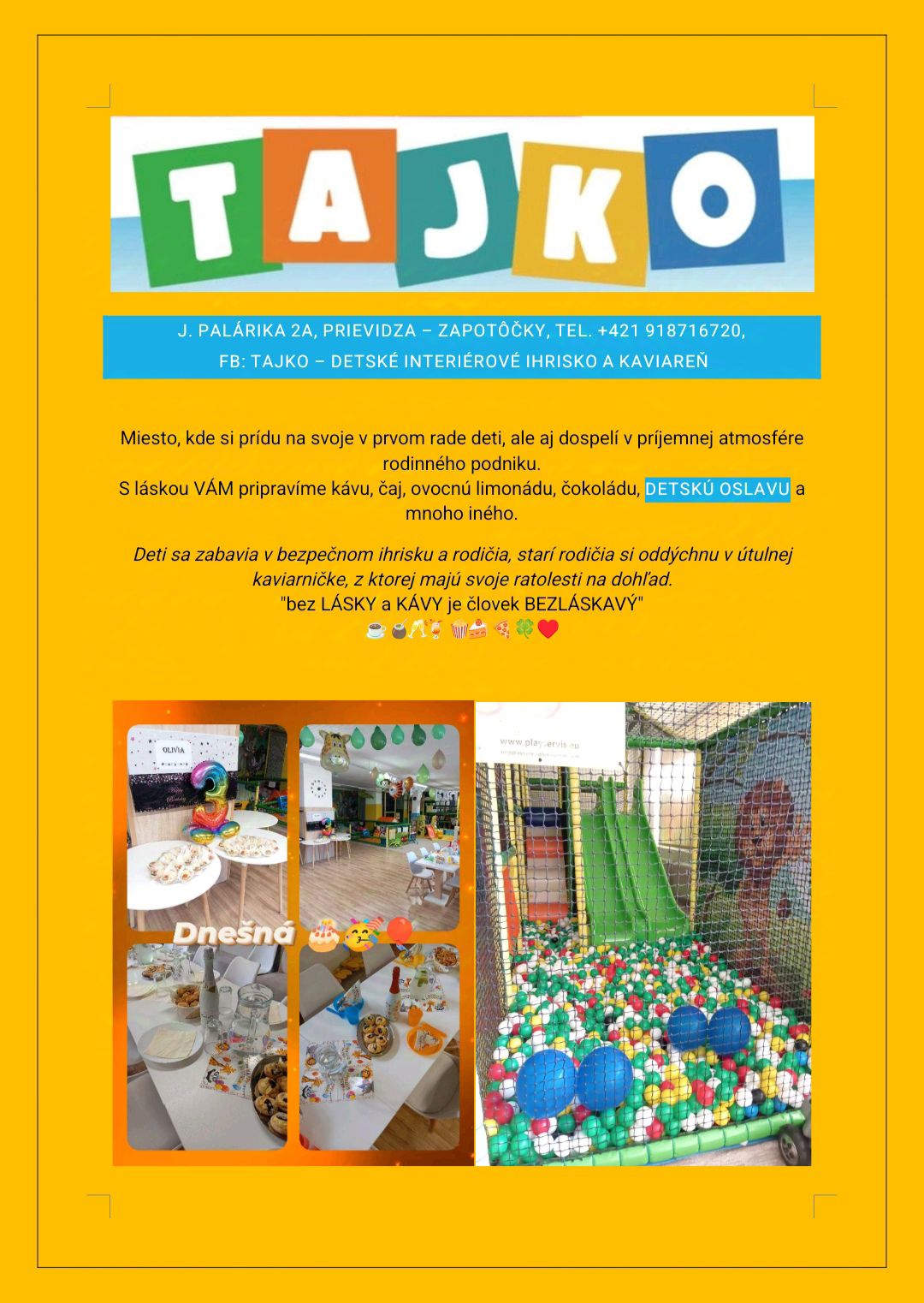 Tajko - detské interiérové ihrisko a kaviareň